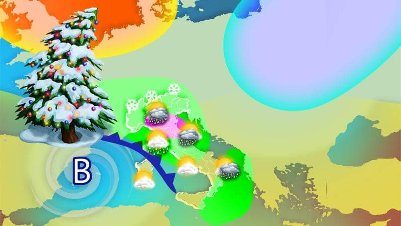 Il Ciclone di Natale spacca l'Italia in due: maltempo, freddo e neve al Nord, mite al Sud 1