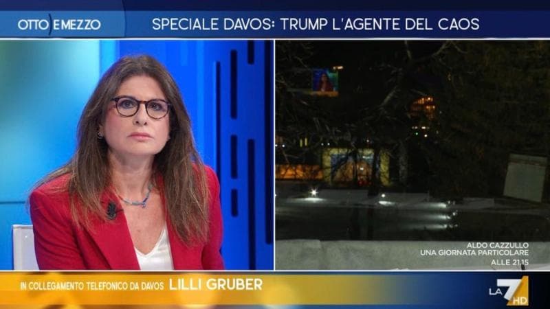 Incendio a Davos, Lilli Gruber costretta ad abbandonare lo studio durante la trasmissione di Otto e mezzo. 1