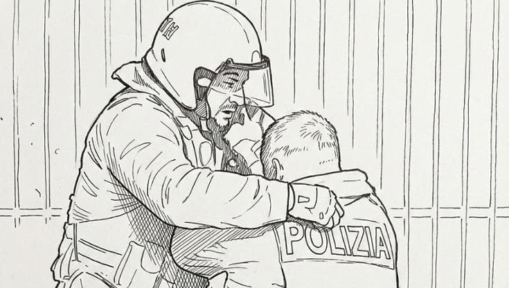 Immagine degli agenti aggrediti realizzata da un'IA. La Polizia: “Acquisita online, non è stata creata da noi” 1