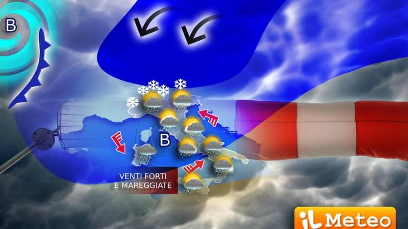 Meteo, condizioni avverse in Italia: weekend di San Valentino caratterizzato da piogge e venti intensi. 1