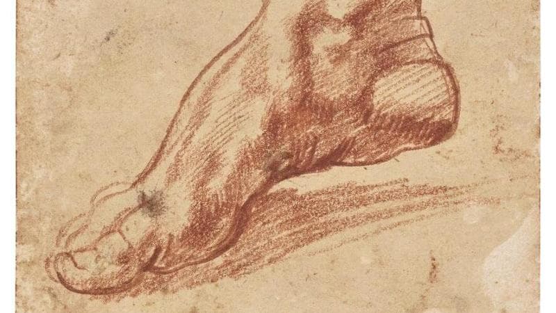 Michelangelo stabilisce un nuovo primato: 27,2 milioni di dollari per un piccolo disegno di un piede. 1