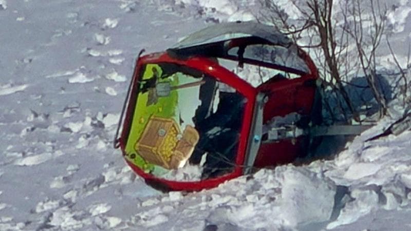 Ad Engelberg, la cabinovia è caduta a causa delle forti raffiche di vento. 2