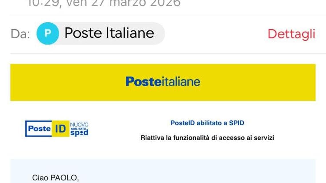 "Attenzione alla falsa email di Poste Italiane: 'SPID non attivo' sembra autentica" 4
