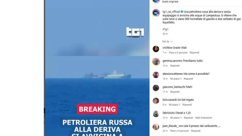 Lampedusa, Tg1: una petroliera russa in balia delle onde con 900 tonnellate di gasolio si dirige verso l'isola. 2