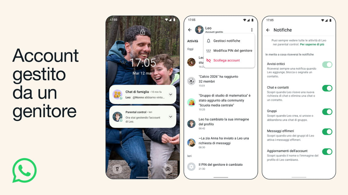 WhatsApp per ragazzi sotto i 13 anni: modalità di gestione degli account controllati. 2