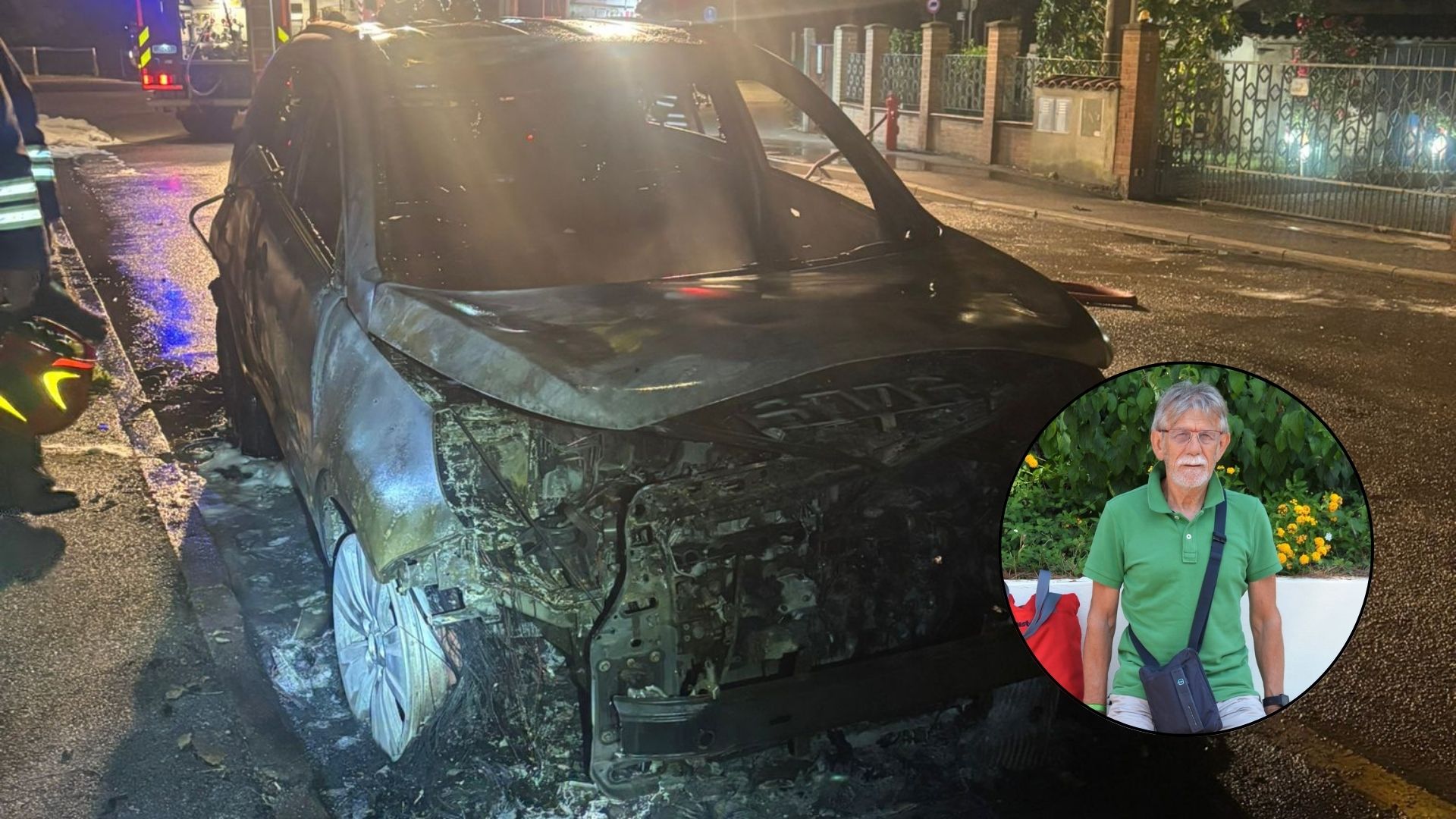 Incendio di un'auto a Fiscaglia, coinvolta un'auto dell'ex sindaco Orlandi. 1