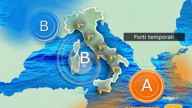 Previsioni meteorologiche: condizioni di instabilità e vento fino a mercoledì a causa del vortice mediterraneo. 2