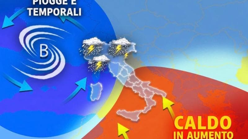 Previsioni meteorologiche: precipitazioni continue e localmente intense al Centro-Nord, aumento delle temperature al Sud. 2