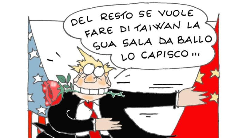 Trump e la protezione di Taiwan: la caricatura di Ellekappa 2
