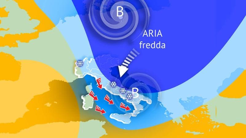 Previsioni meteo, il maltempo non molla la presa: ancora tanto vento e neve a bassissima quota 1