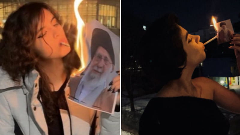 Una sigaretta accesa con la foto di Khamenei: il gesto di solidarietà delle iraniane all’estero 1